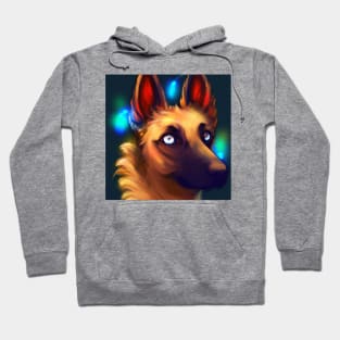 Cute Belgian Shepherd Drawing Hoodie